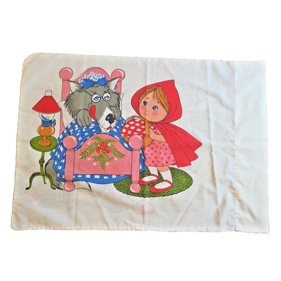 VTG Sears Roebuck Little Red Riding Hood Pillowcase Storybook Print Nursery - Picture 1 of 6